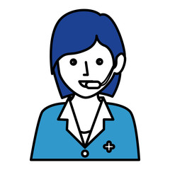 Medical call center agent vector illustration design