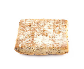 Square burger bread isolated