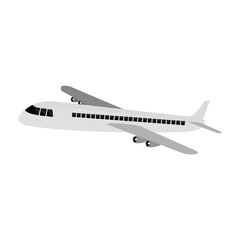 commercial airplane flying icon vector illustration design