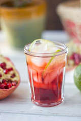 Fresh pomegranate lemonade