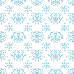 Floral seamless pattern. Blue and white ornament