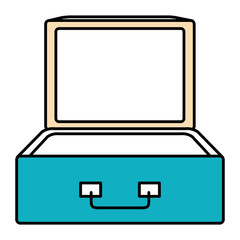 suitcase travel open isolated icon vector illustration design