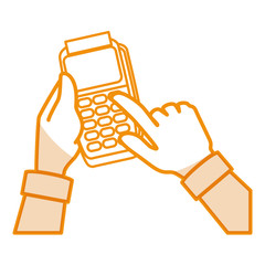 Fototapeta premium hand human with voucher machine isolated icon vector illustration design