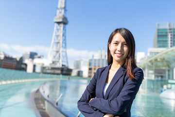 Fototapeta premium Young asian businesswoman in Nagoya city