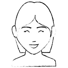 young woman shirtless avatar character vector illustration design