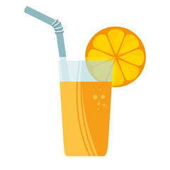 orange juice fruit glass icon vector illustration design