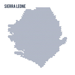 Vector hexagon map of Sierra Leone on a white background