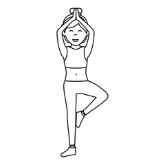 Athletic woman exercising character vector illustration design