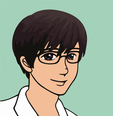 眼鏡をかけた男性　/　ヴェクター