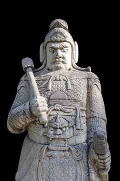 A military officer stone statue in God Way Ming Tombs, Beijing.The Ming Tombs are the tombs of thirteen emperors of the Ming Dynasty of China (1368----1644 A.D).