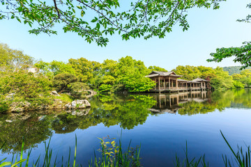 Fototapeta na wymiar Beautiful Hangzhou West Lake Garden in the summer,China