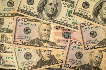 American dollar bills  background
