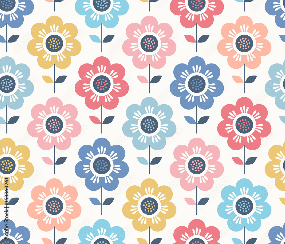 Fototapete seamless floral pattern