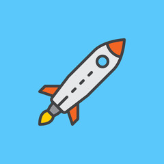 Naklejka na ściany i meble Rocket filled outline icon, line vector sign, flat colorful pictogram. Startup symbol, logo illustration. Pixel perfect