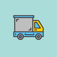 Delivery truck, lorry filled outline icon, line vector sign, flat colorful pictogram. Symbol, logo illustration. Pixel perfect