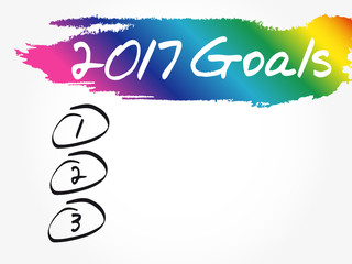 2017 Goals list business concept, chart, diagram, presentation background