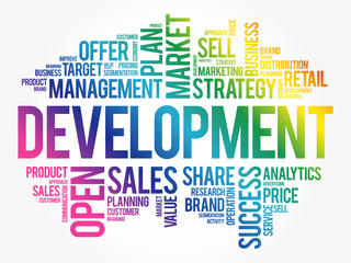 Obraz premium Development word cloud collage, business concept background