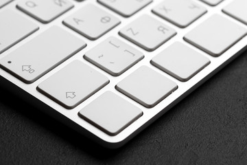 Office table with keyboard Isolated on black background