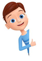  Boy on a white background. 3D Illustration for advertising.