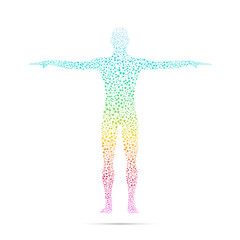 Obraz na płótnie Canvas Human body with molecules DNA. Medicine, science and technology concept. Illustration