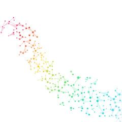 Illustration structure molecule dna and neurons, connected lines with dots, genetic and chemical compounds