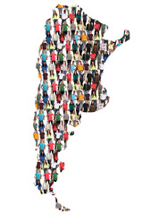 Argentinien Karte Leute Menschen People Gruppe Menschengruppe multikulturell