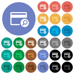 Find credit card round flat multi colored icons