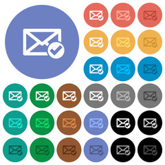 Mail read round flat multi colored icons