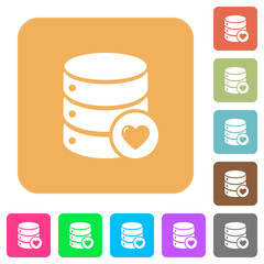 Favorite database rounded square flat icons