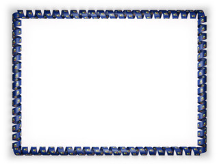 Frame and border of ribbon with the state Idaho flag, USA. 3d illustration
