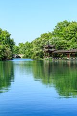 Fototapeta premium Beautiful Hangzhou West Lake Garden in the summer,China