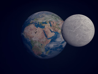  planets in the dark space, 3d