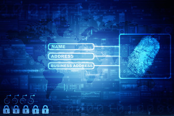 Fingerprint Scanning Technology Concept 2d Illustration