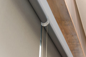 close up part of roller blind