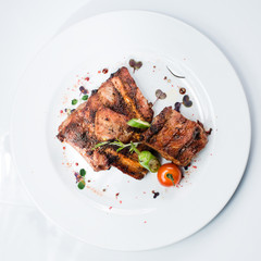 Grilled steak delicious beef  Top view