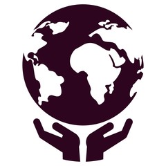 world in hand icon