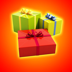 3 Gift Boxes Close Up
