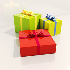 3 Gift Boxes Close Up