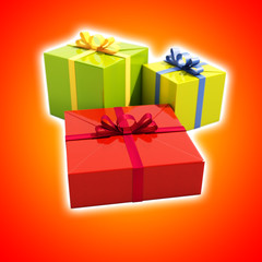 3 Gift Boxes Close Up