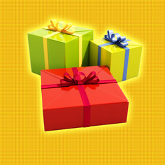 3 Gift Boxes Close Up