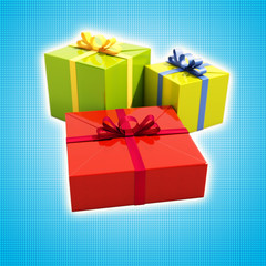 3 Gift Boxes Close Up