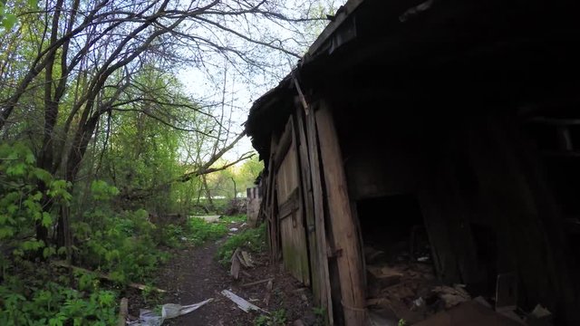 Ruined house in the Donbass