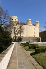 Low white rampart of large Orlik castle
