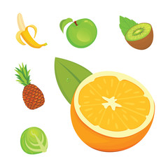 Health food isolated flat illustrations