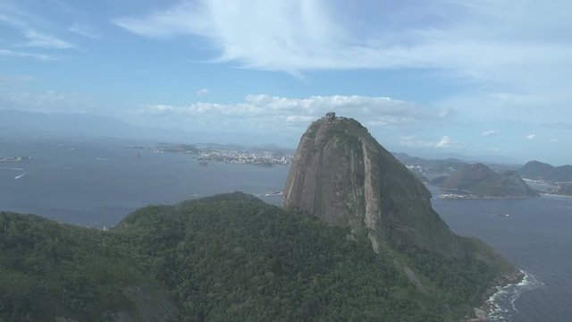 Helicopter flight above Rio,  aerial,  Sugarloaf Mountain, Rio de Janeiro