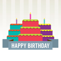 Happy Birthday Cake Vector Illustration