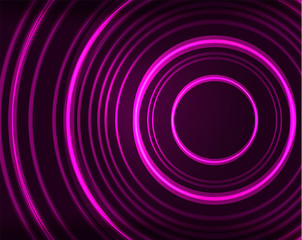 Neon circles abstract background