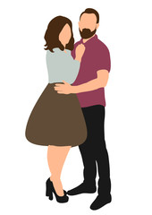 Fototapeta na wymiar isolated, guy and girl hugging