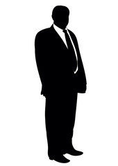 Black and white silhouette of men business
