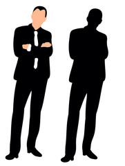 Silhouette of man office  illustration